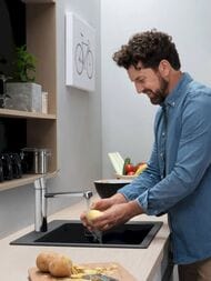Мойка из гранита Hansgrohe S51 43312170 (560х510) врезная, отвер.под смес., черный графит — изображение 6