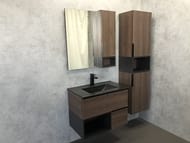 Зеркало-шкаф COMFORTY Франкфурт-75 (730х800х160) подвесной, дуб шоколадно-коричневый 00004151044