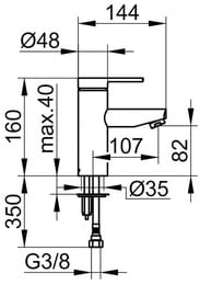 ��������� ��� �������� Keuco Plan blue 82 ��, �������������, ������. �����,����. finish 53902 170100