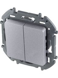 Выключатель LEGRAND INSPIRIA  2-клавишный 10 AX 250 В алюминий 673622