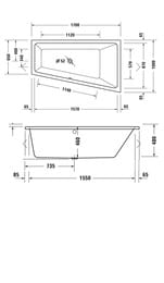 ����� ��������� Duravit No.1 ������������ 1700�1000�480 ��,�������������,������ ������ 700509000000
