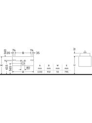 Тумба под раковину Duravit DuraStyle (1150х398х453) подвесная,1 ящик, цвет белый матовый DS638601818