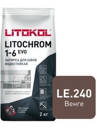 Затирка цементная LITOKOL LITOCHROM 1-6 EVO с противогрибков.свойствами, LE.240 венге, меш.2 кг