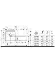 Тумба под раковину слева Duravit Happy D.2 Plus 1600х408х550 4 ящика, белый глянец HP4973L2222 — изображение 3