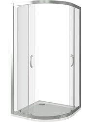 Уголок душевой GOOD DOOR BAS INFINITY R-100-C-CH (100х100) полукруглый, стекло прозрачное 6мм — изображение 2