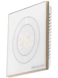 Терморегулятор ТЕПЛОЛЮКС Solus Zen Wi-Fi, программируемый, сенсорный, белый/золото 100000379300