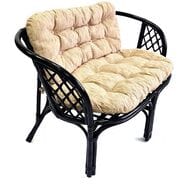Диван Багама (1200х650х750) 2-х местный, подушки светлые шенил, ротанг, венге