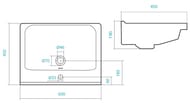 Раковина Aquaton Миранда 60 1WH302421 600x190x450 мм. перелив, отверстие под смеситель, белая
