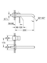 Смеситель Grohe Essence 19967001 для раковины на два отверстия, встраиваемый, внешняя часть — миниатюра 4