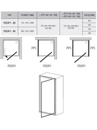 ������� ����� RAVAK PIVOT PDOP1-90 (861-911x1900) ���������, ������� ���������, ������ Transparent
