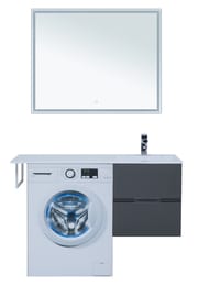 Тумба с раковиной Aquanet Алвита 120 R (1200х526х480) правая, подвесная, 2 ящ, серый антрацит 243776