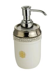 Migliore Dubai Дозатор настольный, керамика, белый/декор платина, swarovski 28455