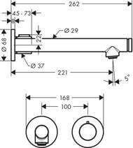 ��������� Axor Uno 45113000 ��� ����������� ������������, ������ 220 ��, ����