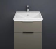 Тумба с раковиной Burgbad Eqio 630х490х645 подвесная, 2 ящика, LED, серый SEZA063F2010C001
