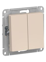 Переключатель Systeme Electric ATLASDESIGN 2-клавишный схема 6 10АХ механизм бежевый ATN000265
