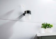 Стакан для зубных щеток Aquatek Лира AQ4427MB подвесной, стекло матовое, латунь, черный матовый