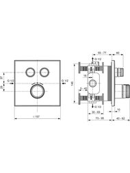 Ideal Standard CERATHERM NAVIGO Смеситель для душа A7302A2 встраив, термостат,вн часть,шлиф.золото