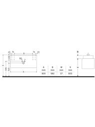 Тумба под раковину Duravit L-Cube 820х550х481 подвесная, 2 ящика, американский орех LC624101313