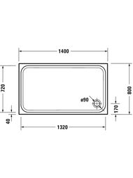 ������ ��������� Duravit D-Code 1400�800 ���� ����� 720259000000000