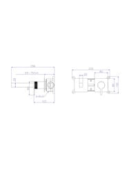 Смеситель для раковины BelBagno DELTA DEL2.0-BLVM-GM-W0 встраиваемый, оружейная сталь