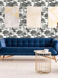 Обои виниловые на флизелине Grandeco Maison MN 3013 (0,53х10,05) деревья, черные (рул.)