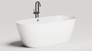 Ванна отдельностоящая Salini Sofia Light 1650х750 с переливом, Sense, иск. камень, белый 103711G