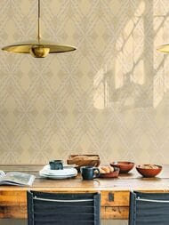 Обои флизелиновые Hygge III Dacha Hg24 004 (1,00х10,05) узор, желтые (рул.)