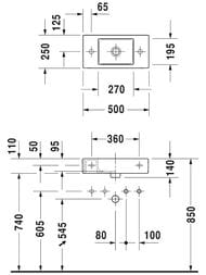 ���������� Duravit Vero Air 500�250 1 ��������� ��� ��������� �����, ��� �������� 0724500009