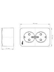 Розетка Systeme Electric BLANCA двойная, с заземлением, со шторками, 16А, 250В, антрацит BLNRA011216