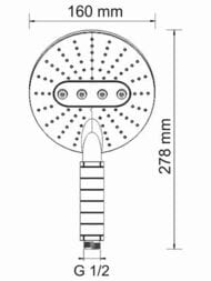 Лейка для душа WasserKRAFT A059 3 режима, пластик, белый+хром