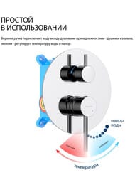 Смеситель для ванны/душа Aquatek Европа AQ1346CR встраиваемый, 2 режима, однозахватный, цвет: хром — миниатюра 6