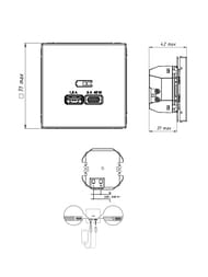 Розетка Systeme Electric ARTGALLERY USB A + тип-C 45Вт, высокоскор.заряд. QC, PD, грифель, GAL000729