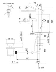 Смеситель для биде Mariani Next A00493NS12, хром