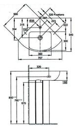 �������� Jacob Delafon ODEON UP E4710-00 (500�500) �������, ��������� ��� ���������, �����