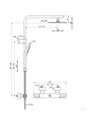 Душевая система Ideal Standard CERATHERM T100 смеситель для душа, верхний душ, лейка, хром A7705AA