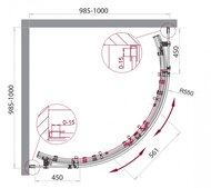 ������� ������ BelBagno Acqua (985-1000x985-1000x1950) R-2-100-C-NERO ��������, ������ �����/����