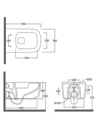 ������ ��������� KLUDI RESA S 550�360�430 ������������, Spiralflush, � ��������, ��.-����� 27WCSETO2