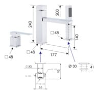 Смеситель для ванны Remer Qubika Q07, хром — миниатюра 2