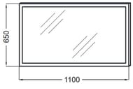 Зеркало Jacob Delafon EB1443-NF (1100х43х650) функция анти-пар, подсветка, инфракрасный выключатель — миниатюра 2