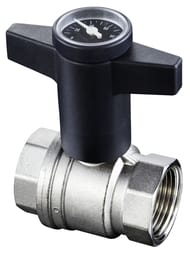 Кран шаровый Oventrop Optibal 2"ВВ DN-50 с термометром, полнопроходной, 16 бар, латунь, 1078016