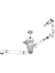 Чертёж Hansgrohe D16-10 Слив-перелив с ручным управлением для гранитной мойки с 1ой чашей 43927000
