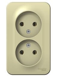 Розетка Systeme Electric BLANCA О/У двойная без заземл. ИЗОЛ.ПЛ., 16А, 250В, БЕЖЕВЫЙ BLNRA000217