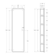 Зеркальный шкаф BelBagno MARINO 455х150х1600 подсветка, сенсор, 1 дверь SPC-MAR-450/1600-1A-LED-TCH