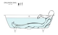 Ванна встраиваемая Salini Orlanda Axis Kit 180 103312MF  1800х800х600 S-Sense, матовый RAL