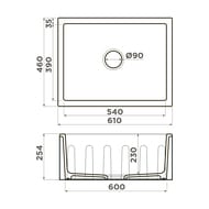 Мойка Omoikiri MIKURA 61-CC 610х460х254мм, керамическая, на/под столешницу, cappuccino coffe 4997073