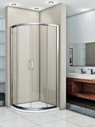 Уголок душевой GOOD DOOR BAS INFINITY R-100-C-CH (100х100) полукруглый, стекло прозрачное 6мм — изображение 3
