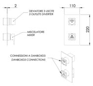 Смеситель для душа Daniel Skyline SK612D3KBDP, золото брашированное