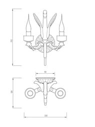 Migliore Luxor Светильник настенный двойной, малая розетка, золото 26155