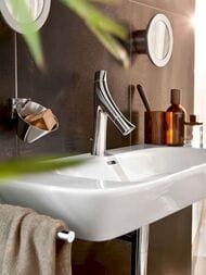 Смеситель Axor Starck Organic 12010000 для умывальника, д/к, регулировка напора на изливе, хром
