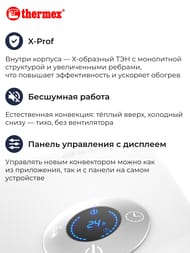 Конвектор Thermex Frame 1000E Wi-Fi  (600х90х380) до 15 кв.м, 1 кВт